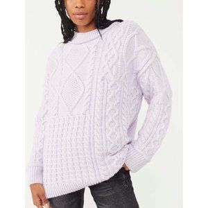 NWT Free People Leslie Cable Tunic / Frost Lavender